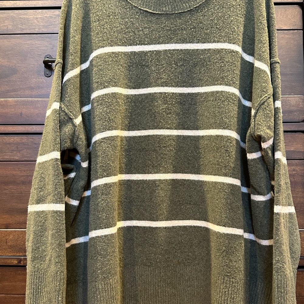 Olive Striped Men's Sweater